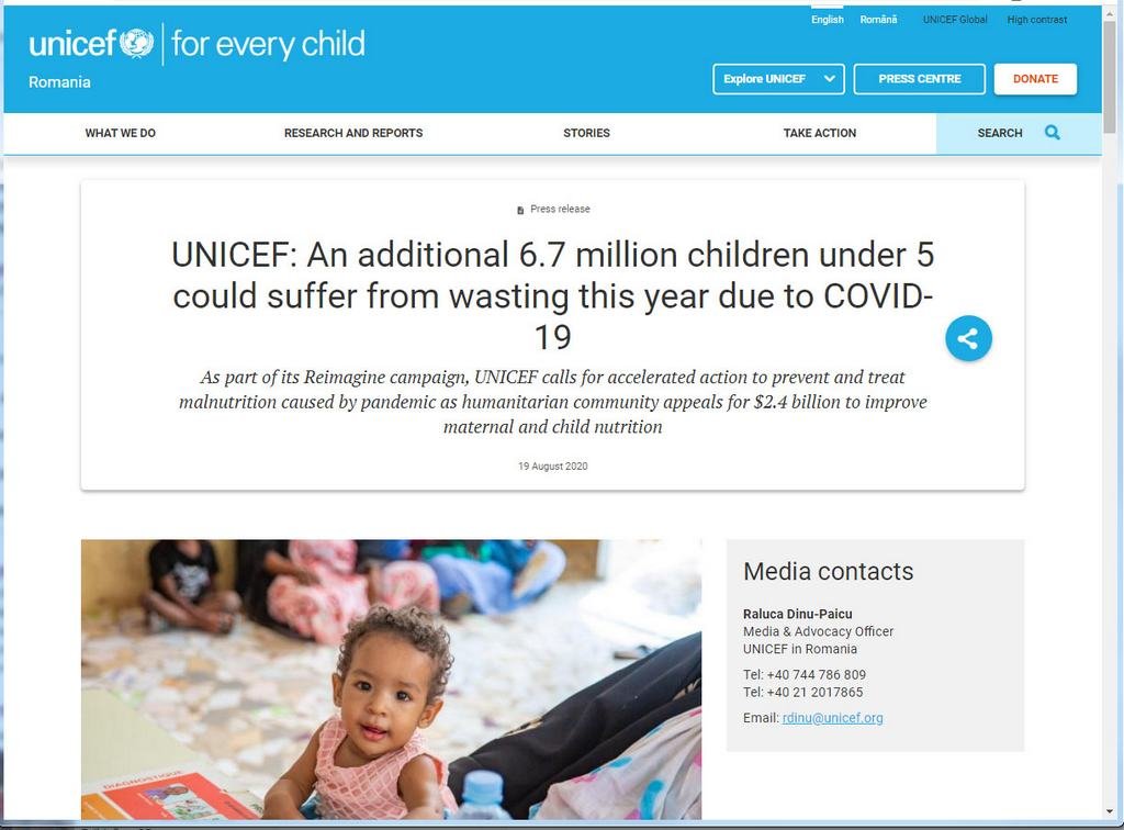 Alerta Unicef sobre Mortalidade infantil